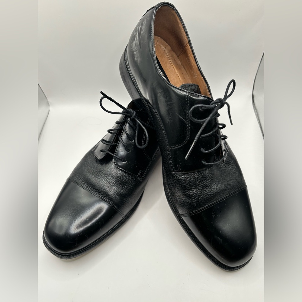 BOSTONIAN Classic Black Men's Cap-Toe Lace-Up Dress Shoes 13M Tux